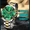 OLEVS(Green Dial)Stainless Watch for Men - Image 2