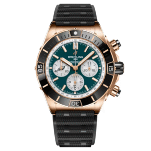 breitling chronomat b01 inspired master copy men's chronograph watch – ice blue dial | black rubber strap