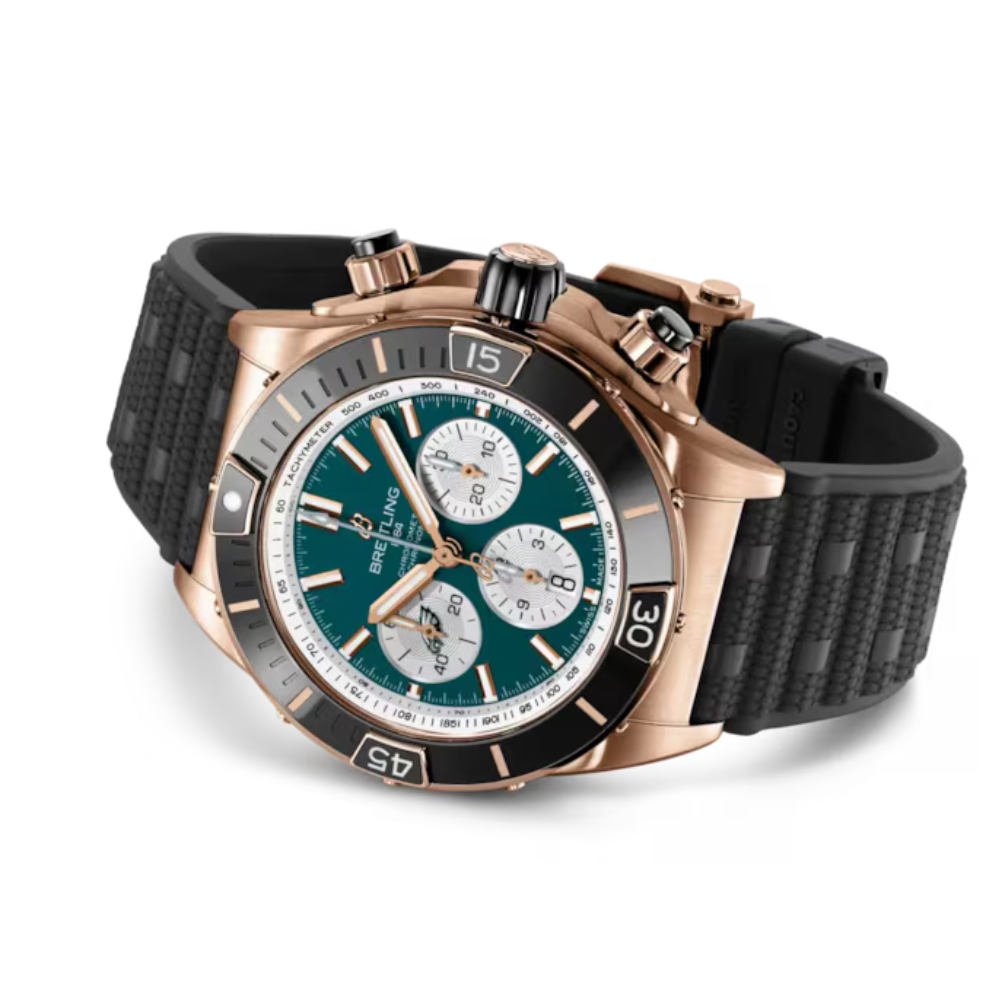 breitling chronomat b01 inspired master copy men's chronograph watch – ice blue dial | black rubber strap breitling chronomat b01 inspired master copy men's chronograph watch – ice blue dial | black rubber strap